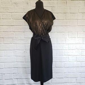 Narcisco rodriguez sequin black dress size Large elegant midi